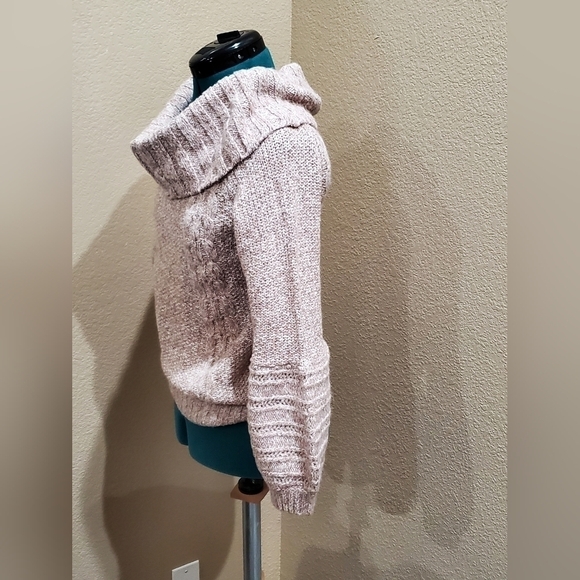 SLEEPING ON SNOW THE NEVES DUSTY ROSE MARBLE OFF SHOULDER SWEATER WOMEN SMALL - Picture 3 of 12